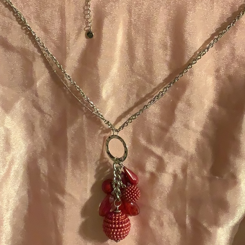 1946 Vintage Necklace On Long Silver Tone Chain